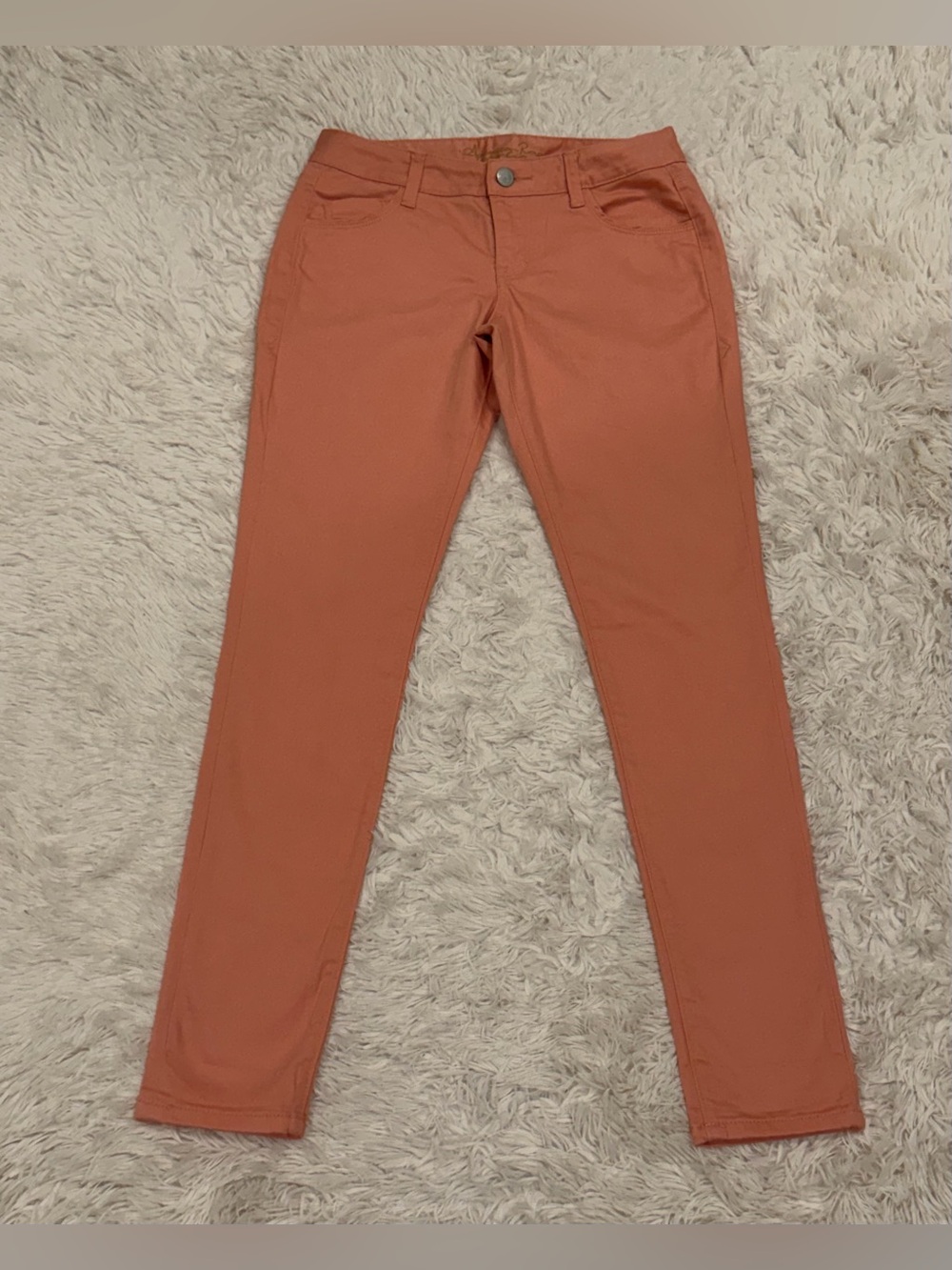 American Rag Cie Skinny Jeans Women’s 7 Regular Peach Coral Stretch Denim Pants